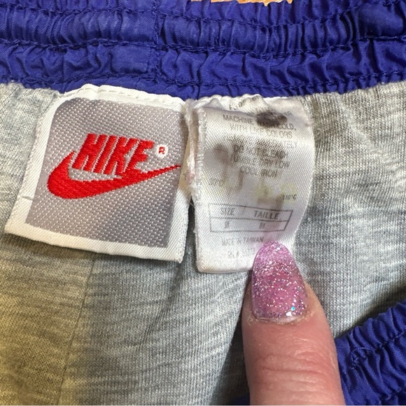 Nike Vintage 90s Gray Tag Windpants Track Pants Ankle Zip lined Purple M - Picture 3 of 10